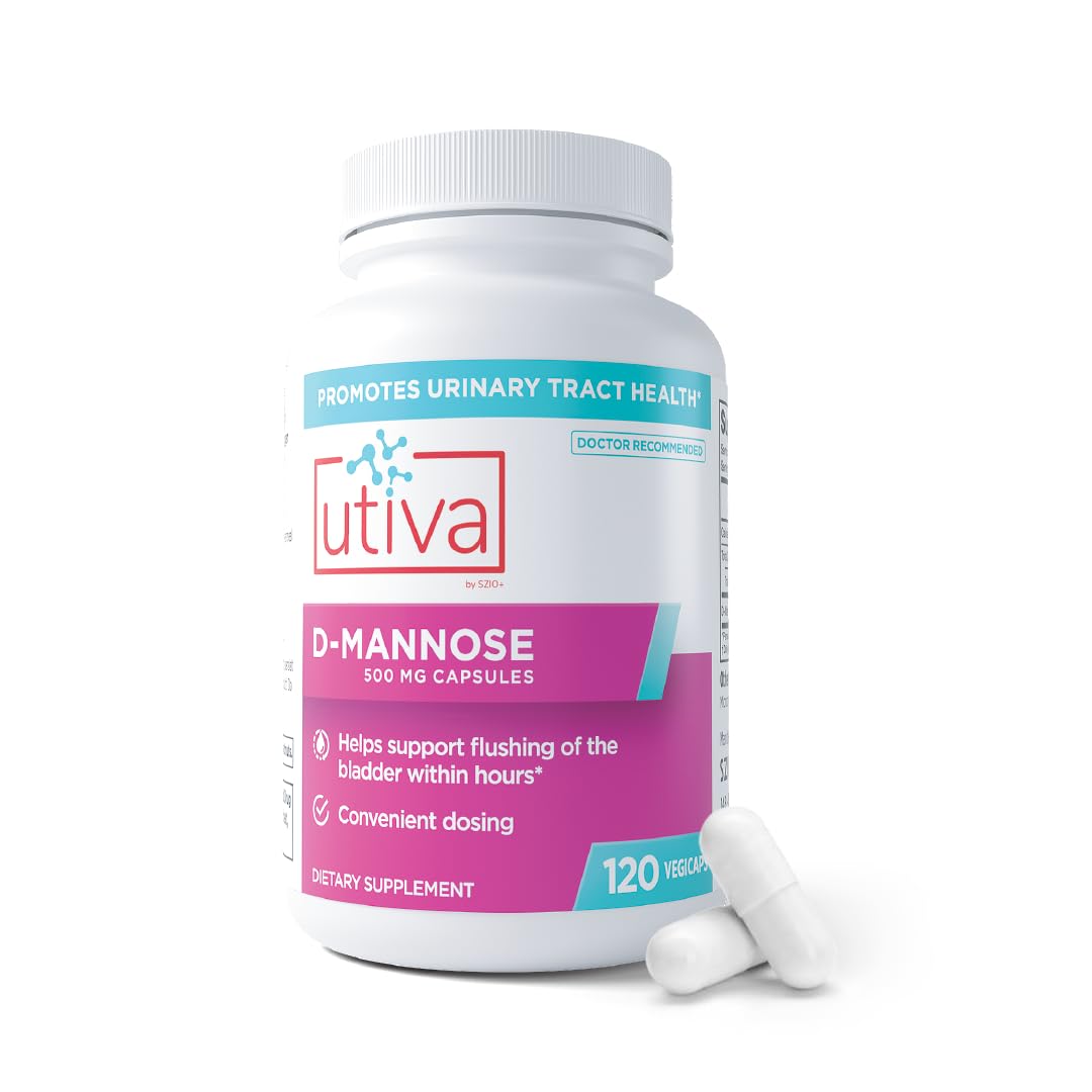 Szio+ Utiva D-Mannose 500mg Capsules – Naturally Flush The Bladder and Urinary Tract – UTI Avoidance – D Mannose Supplements for Women – Supports Urinary Tract Infection Treatments, 120 Capsules Szio+Buy Supplements Australia