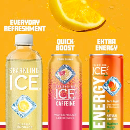 Sparkling Ice, Classic Lemonade Sparkling Water, Zero Sugar Flavored Water Sparkling ICEBuy Supplements Australia
