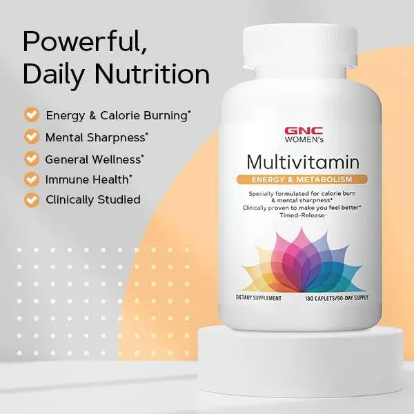 GNC Women’s Energy and Metabolism Multivitamin Caplets, Clinically Proven, Calorie Burn, Focus, 100mg Caffeine, Active Nutrition, Immune, Bone GNCBuy Supplements Australia
