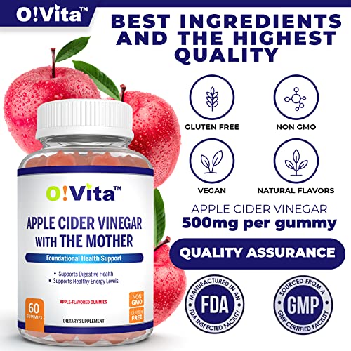 O!VITA Apple Cider Vinegar Gummies with The Mother, Gluten Free, Vegan, Made with Pomagranate O!VITABuy Supplements Australia