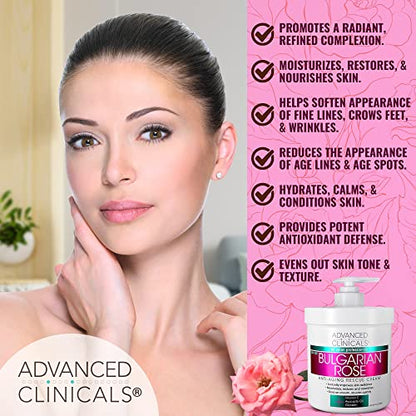 Advanced Clinicals Bulgarian Rose Anti Aging Vitamin E Moisturizer Body Lotion & Face Advanced ClinicalsBuy Supplements Australia