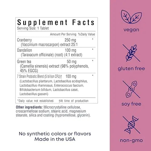 her own UTI, Helps Restore pH Balance, Supports Vaginal Flora and Balance, Promotes Urinary Health, 7 Strain Probiotic Blend, Shelf Stable, Gluten and Soy Free, Vegan, 30 Capsules, 30 Servings her ownBuy Supplements Australia