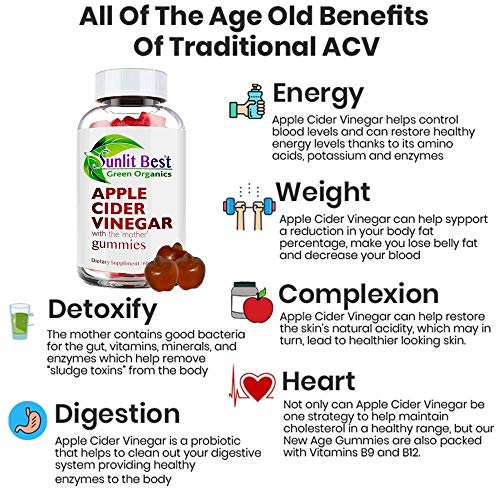 Apple Cider Vinegar Gummies Vitamins with The Mother, Delicious Immunity, Gluten Free Sunlit Best Green OrganicsBuy Supplements Australia