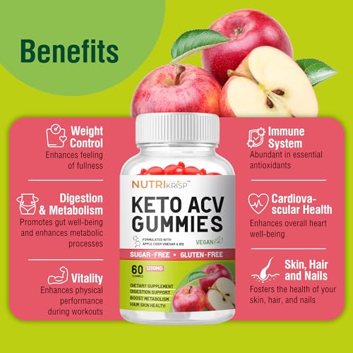 NutriKrisp Organic Keto ACV Gummy for Weight Loss - Sugar & Gluten Free Apple Cider NutriKrispBuy Supplements Australia