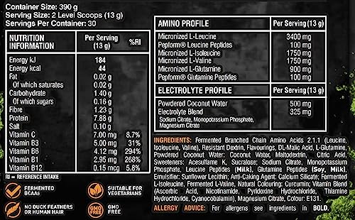 Grenade Defend BCAA Powder, Green Apple, 390 g (7 g BCAA's Per Serving - 30 Servings GrenadeBuy Supplements Australia