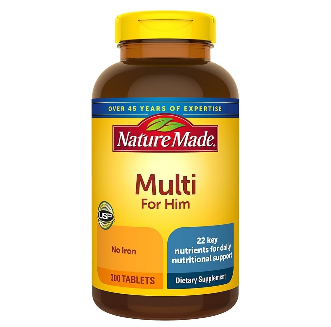 Nature Made Multivitamin For Him with No Iron, Mens Multivitamins for Daily Nutritional Support, Multivitamin for Men Nature MadeBuy Supplements Australia