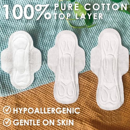 L. Pure Cotton Topsheet Pads for Women, Regular Absorbency, Ultra Thin Pads with Wings L.Buy Supplements Australia