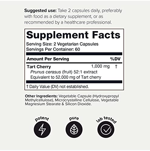 Toniiq Ultra High Strength Tart Cherry Capsules - 52,000mg 52x Concentrated Extract ToniiqBuy Supplements Australia