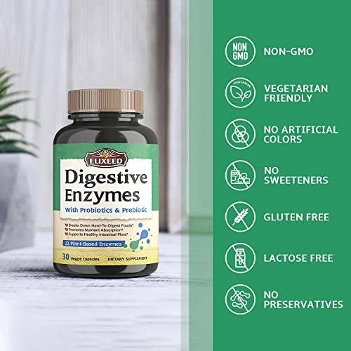 Elixeed Digestive Enzymes Plus Probiotics & Prebiotics, 22 Digestive Enzymes with Amylase ElixeedBuy Supplements Australia
