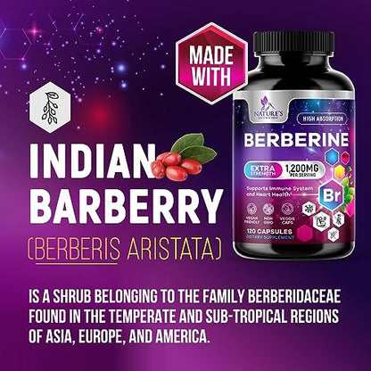 Berberine Supplement 1200mg per Serving - High Absorption Heart Health Support Nature's NutritionBuy Supplements Australia