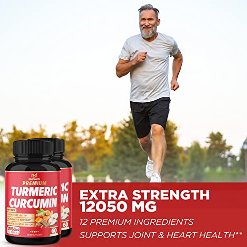 (2 Packs) Premium Turmeric Curcumin Supplement 12050mg with Ginger, Apple Cider Vinegar BMVINVOLBuy Supplements Australia