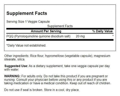 Swanson Pqq Pyrroloquinoline Quinone 20 Milligrams 30 Veg Capsules SwansonBuy Supplements Australia