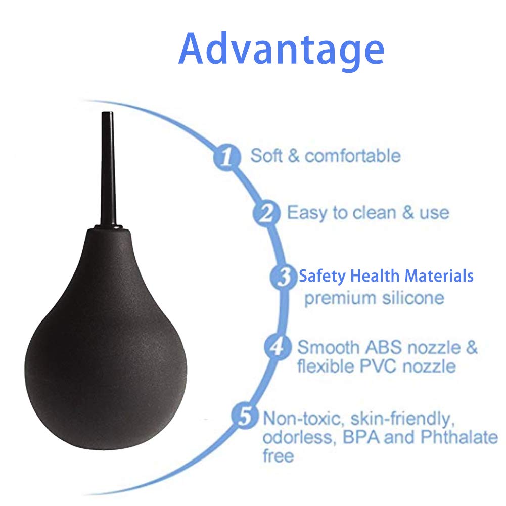GNEGKLEAN Black Silicone Enema Bulb Kit 7.6oz Clean Anal Douche for Men Women with 19.7in GNEGKLEANBuy Supplements Australia