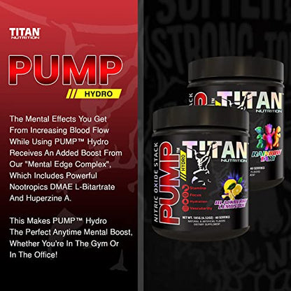 Pump- Nitric Oxide Boosting Stack Stim Free: Loaded with Citruline Malate for Maximum Pump and Blood Flow with an Added Mental Edge Complex for Increased Focus (Rainbow Tart)
