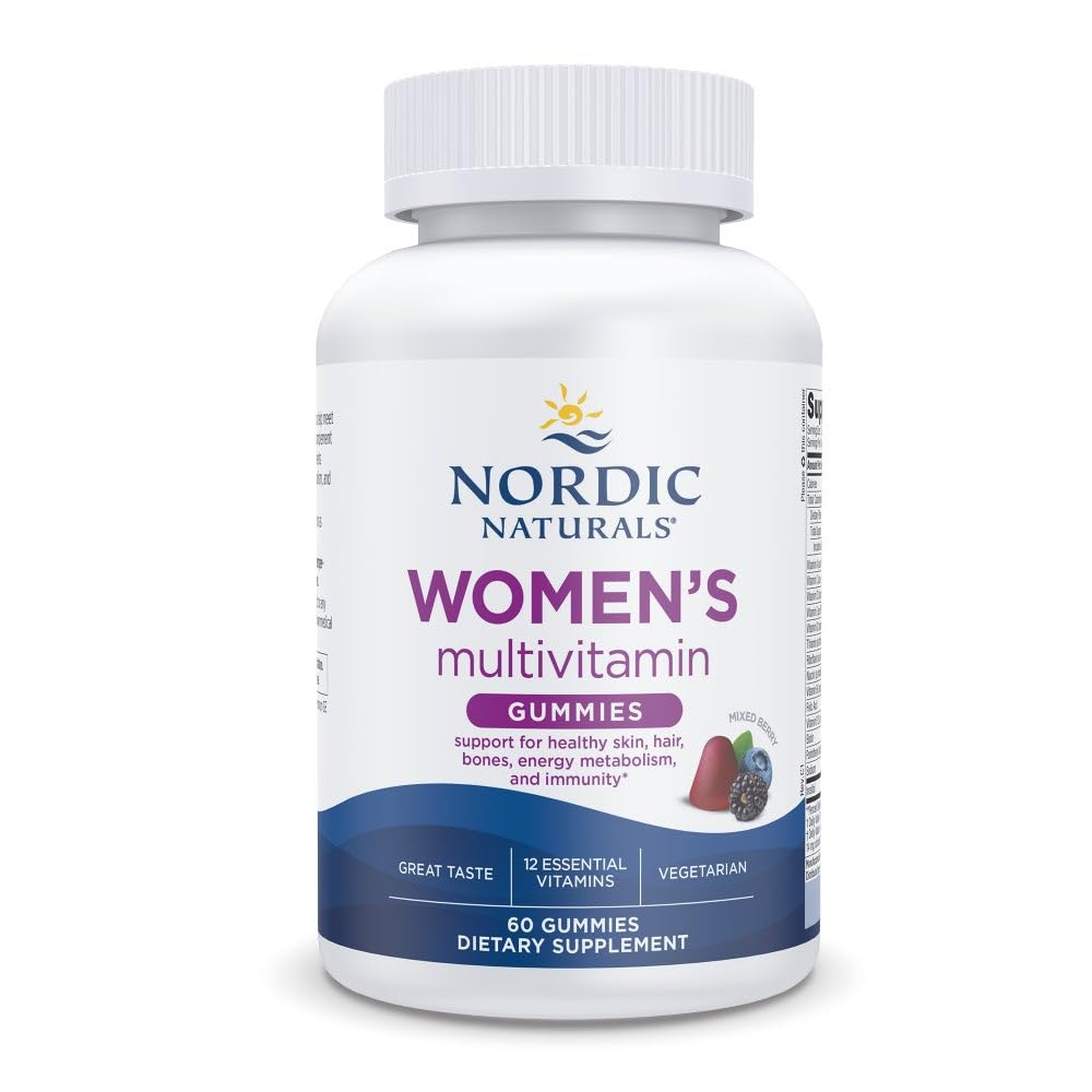 Nordic Naturals Women's Multivitamin Gummies, Mixed Berry - 60 Gummies - Support for Healthy Skin, Hair, Bones, Energy & Immunity - Non-GMO, Vegetarian - 30 Servings Nordic NaturalsBuy Supplements Australia