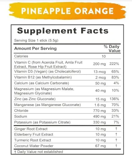 REDMOND Re-Lyte Immunity, Multivitamin Supplement Mix (Pinapple Orange) REDMOND