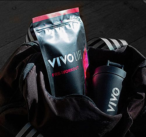 Vivo life - Pre-Workout Energy Drink Supplement, Improve Performance, Guarana Natural Caffeine, Reduce Fatigue, Gluten Free, Vegan, 17 Servings/255g (Strawberry Beetroot)