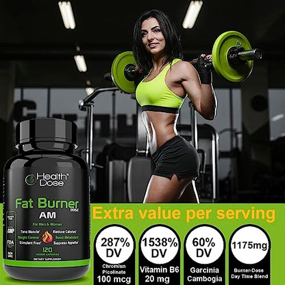 Health Dose Fat Burner AM. Weight Control & Metabolism Boost. For Active Lifestyles. Health DoseBuy Supplements Australia
