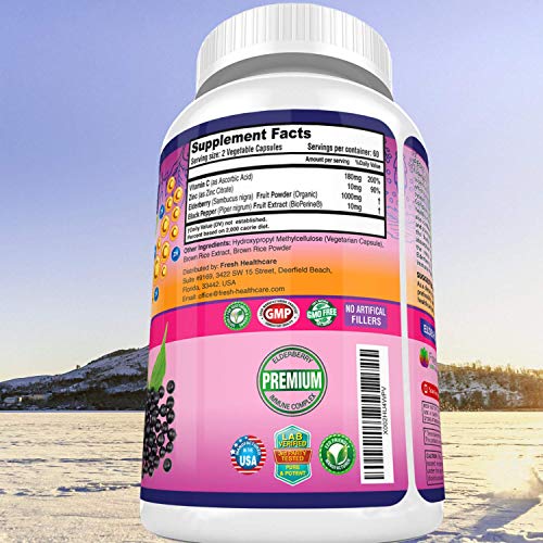 FRESH HEALTHCARE Elderberry Capsules - High Potency Black Elderberry with Zinc FRESH HEALTHCAREBuy Supplements Australia