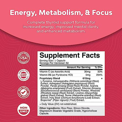 Advanced Thyroid Support for Women with Ashwagandha - Adaptogenic Thyroid Supplement Natures CraftBuy Supplements Australia