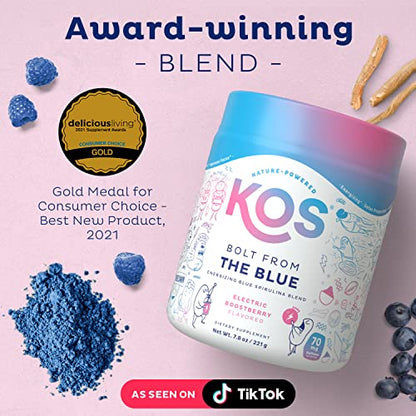 KOS USDA Organic Energizing Blue Spirulina Blend - 70 mg Organic Caffeine, B-Complex KOSBuy Supplements Australia