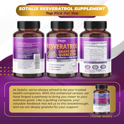 Resveratrol 24,000mg with Grape Seed + Quercetin Berberine + Milk Thistle Powerful Anti SOTALIX SUPPLEMENTBuy Supplements Australia