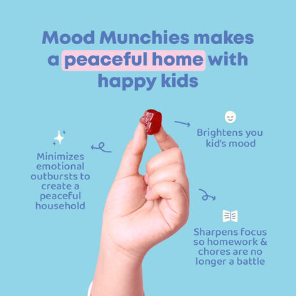 JoySpring Mood Munchies Saffron Gummies for Kids 4+ | Saffron Extract Supplement with GABA, Passion Flower & St Johns Wort | Sugar Free Vegan Brain Support