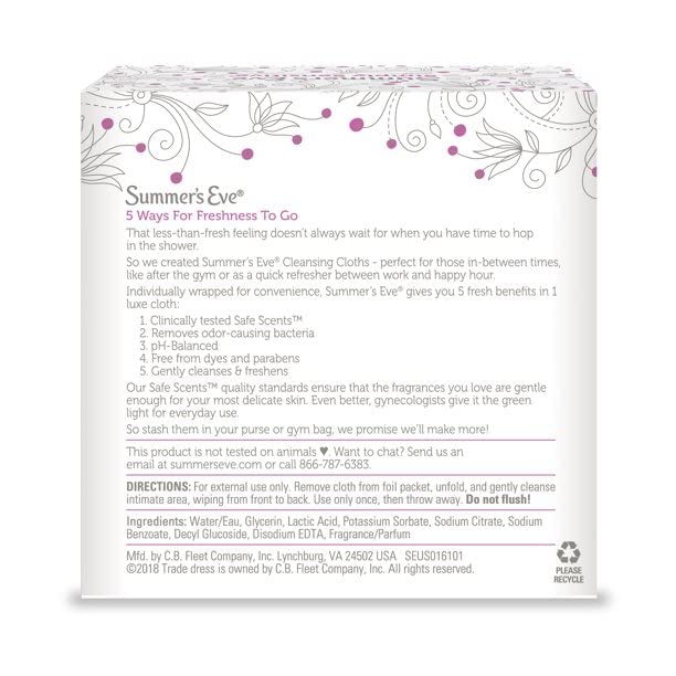 Summer's Eve Cleansing Cloth Simply Sensitive, 3 Count Summer's EveBuy Supplements Australia