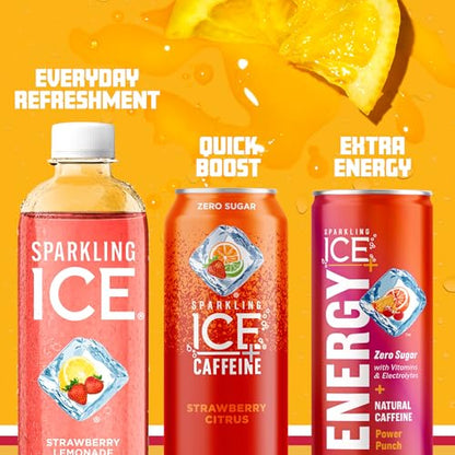 Sparkling Ice, Strawberry Lemonade Sparkling Water, Zero Sugar Flavored Water Sparkling ICEBuy Supplements Australia