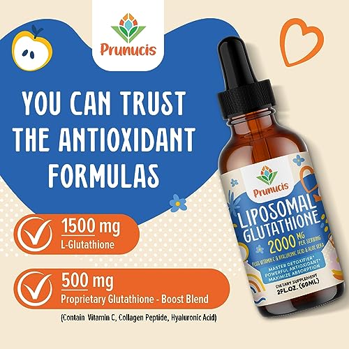 2000MG Liposomal Glutathione Liquid, 98% Absorption, Glutathione Liquid Supplement PrunucisBuy Supplements Australia