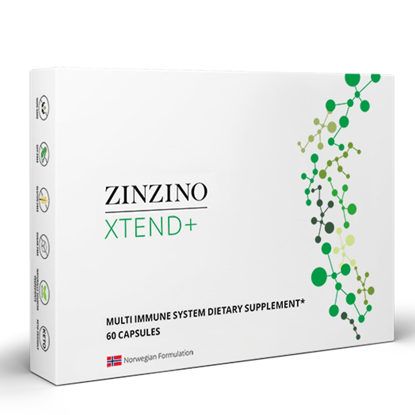 Zinzino Xtend + - Multi Immune Supplement - Essential Vitamins, Minerals & Vitamin C for Immune Support, Energy & Focus - 60 Capsules ZINZINOBuy Supplements Australia