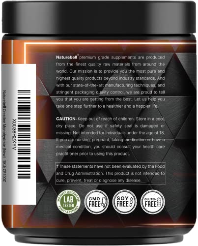 NatureBell Creatine Monohydrate Powder 500 Grams, 5000mg Per Serving NatureBellBuy Supplements Australia
