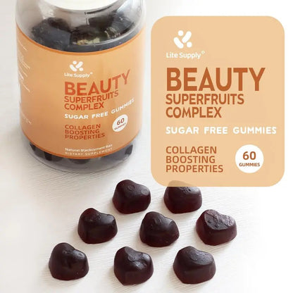 Women's Beauty Superfruits Complex and Multi Vitamin Gummies, 15 Essential Nutrients In One for Beauty Skin Hair Nails Lite Supply