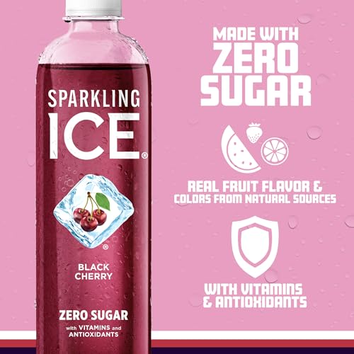 Sparkling Ice, Black Cherry Sparkling Water, Zero Sugar Flavored Water, with Vitamins Sparkling ICEBuy Supplements Australia
