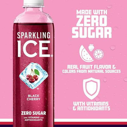 Sparkling Ice, Black Cherry Sparkling Water, Zero Sugar Flavored Water, with Vitamins Sparkling ICEBuy Supplements Australia