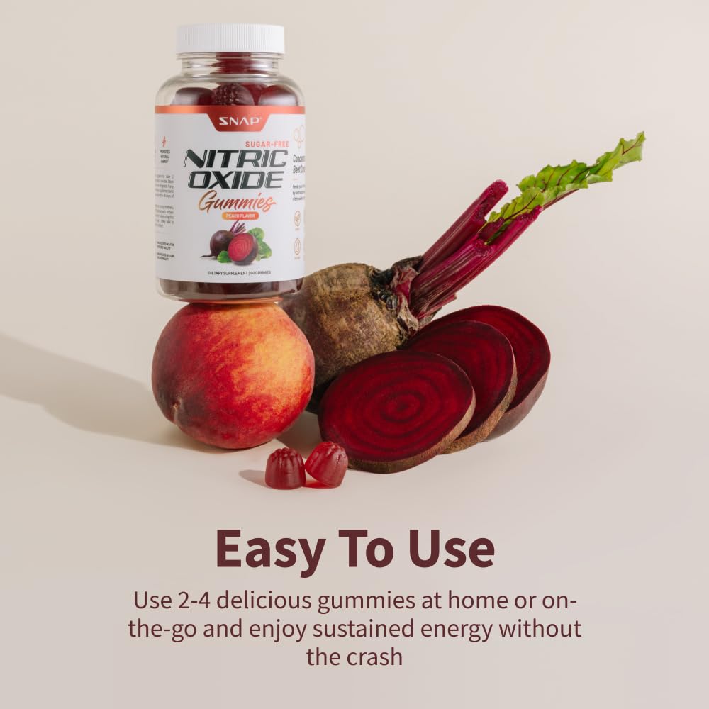Snap Supplements Nitric Oxide Beet Root Gummies - Support Healthy Blood Circulation Snap SupplementsBuy Supplements Australia