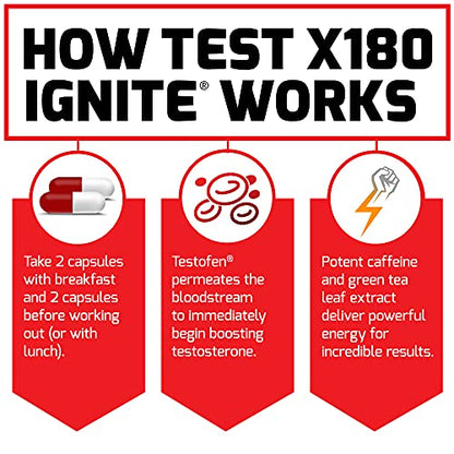 FORCE FACTOR Test X180 Ignite Testosterone Booster for Men, Testosterone Support Force FactorBuy Supplements Australia