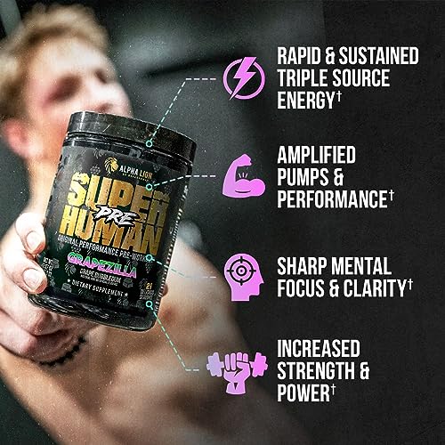 ALPHA LION Superhuman Pre Workout Powder, Beta Alanine, L-Taurine & Tri-Source ALPHA LIONBuy Supplements Australia
