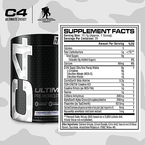 Cellucor C4 Ultimate x WWP Pre Workout Powder Mango Foxtrot - Sugar Free Preworkou CellucorBuy Supplements Australia
