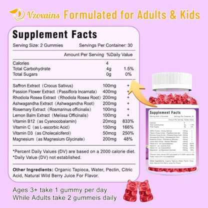 VZOXAINS 2 Pack Saffron Supplement Gummies, Sugar Free Saffron Extract with Magnesium VZOXAINSBuy Supplements Australia