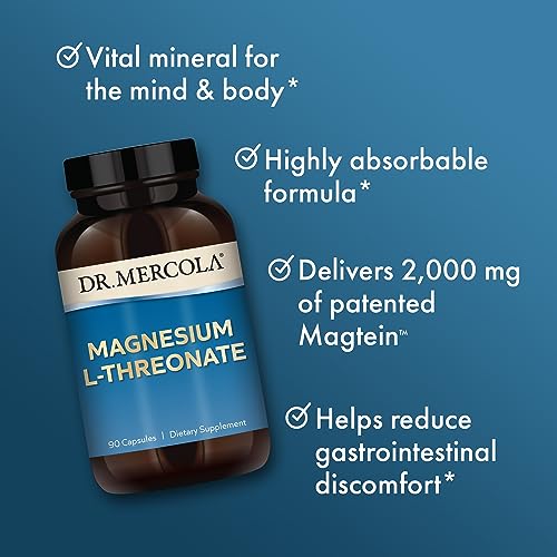 Dr. Mercola Magnesium L-Threonate, 30 Servings (90 Capsules), Dietary Supplement Dr. MercolaBuy Supplements Australia