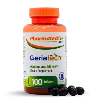 Geriatech Senior multivitamins, Vitamins and Minerals Supplement, Women and Men Over 60, with Vitamin B12, Easy to Swallow Geriatech