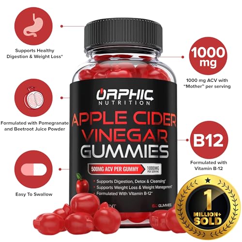 Apple Cider Vinegar Gummies with Mother- 1000mg - Supplement Formulated to Support ORPHIC NUTRITIONBuy Supplements Australia