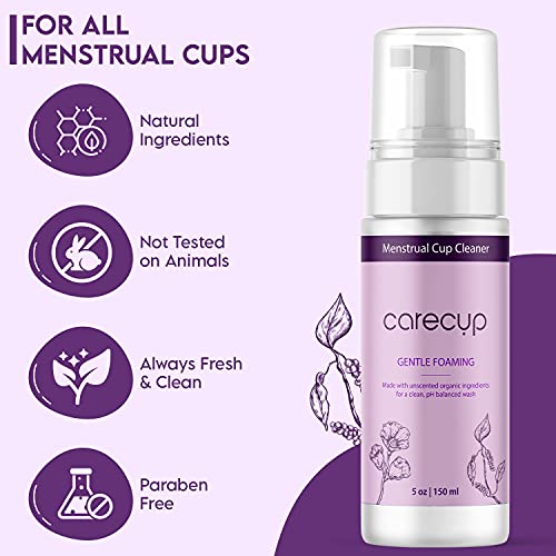 CareCup Menstrual Cup Cleaner - Unscented Foaming Sterilizer Wash for Silicone Period discs - Wipes Clean CareCupBuy Supplements Australia