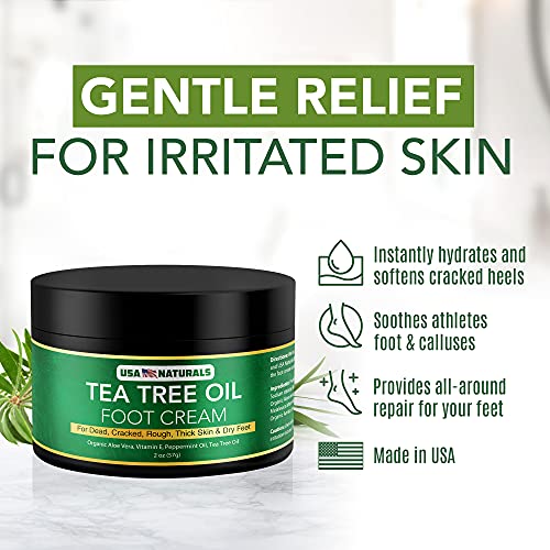 Tea Tree Oil Foot Cream For Dry Cracked Heels Repair - Natural Foot Cream For Dry Cracke USA NaturalsBuy Supplements Australia