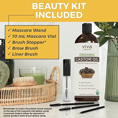 Viva Naturals Organic Castor Oil, 16 fl oz - Cold Pressed Castor Oil for Skin, Hair and Lashes - Traditionally Viva NaturalsBuy Supplements Australia