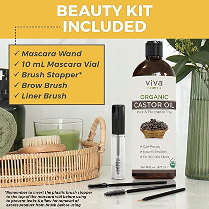 Viva Naturals Organic Castor Oil, 16 fl oz - Cold Pressed Castor Oil for Skin, Hair and Lashes - Traditionally Viva NaturalsBuy Supplements Australia