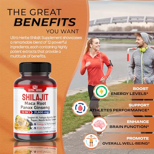 Shilajit Pure Himalayan 21,800mg - Energy Booster 85% Fulvic Acid, Maca Root ULTRA HERBSBuy Supplements Australia