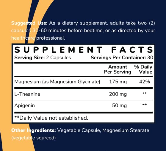 Shining Solace Magnesium Glycinate Sleep Stack with 200 mg L-Theanine, 50 mg Apigenin, 175 mg of Elemental Magnesium Glycinate | Sleep Support Magnesium Supplement | Made in USA Shining SolaceBuy Supplements Australia